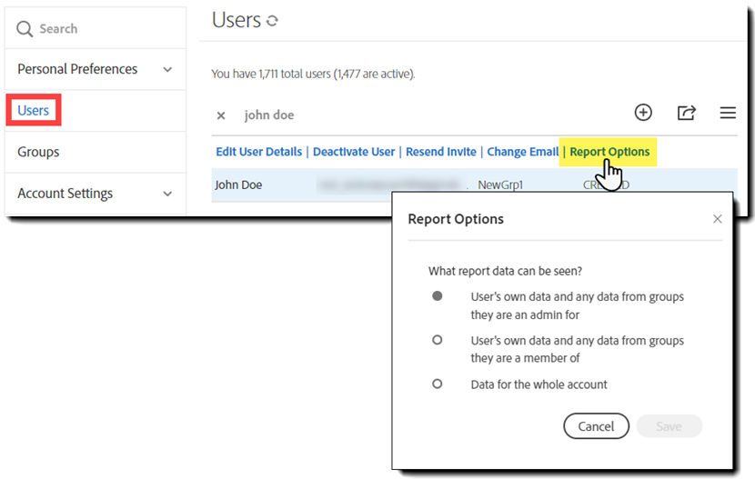 Authority scopes for users