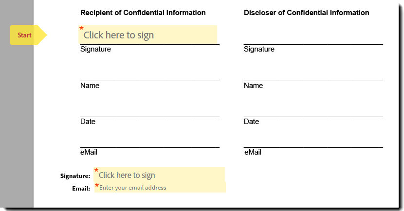 Required email in signature block enabled but email field is not placed