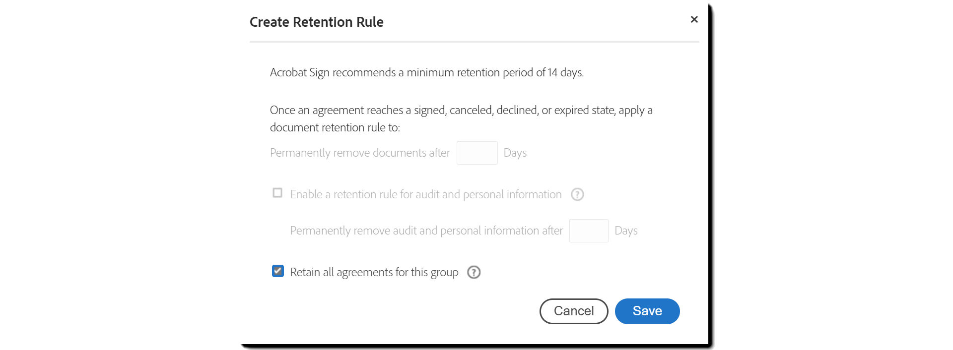 Retain all agreements
