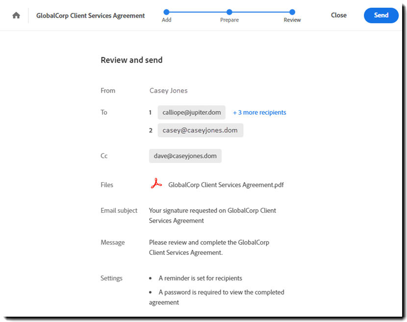 Review and Send
