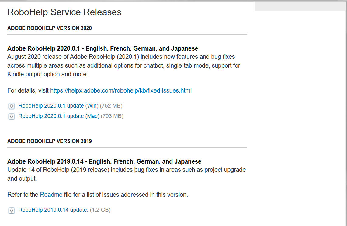 RoboHelp download page