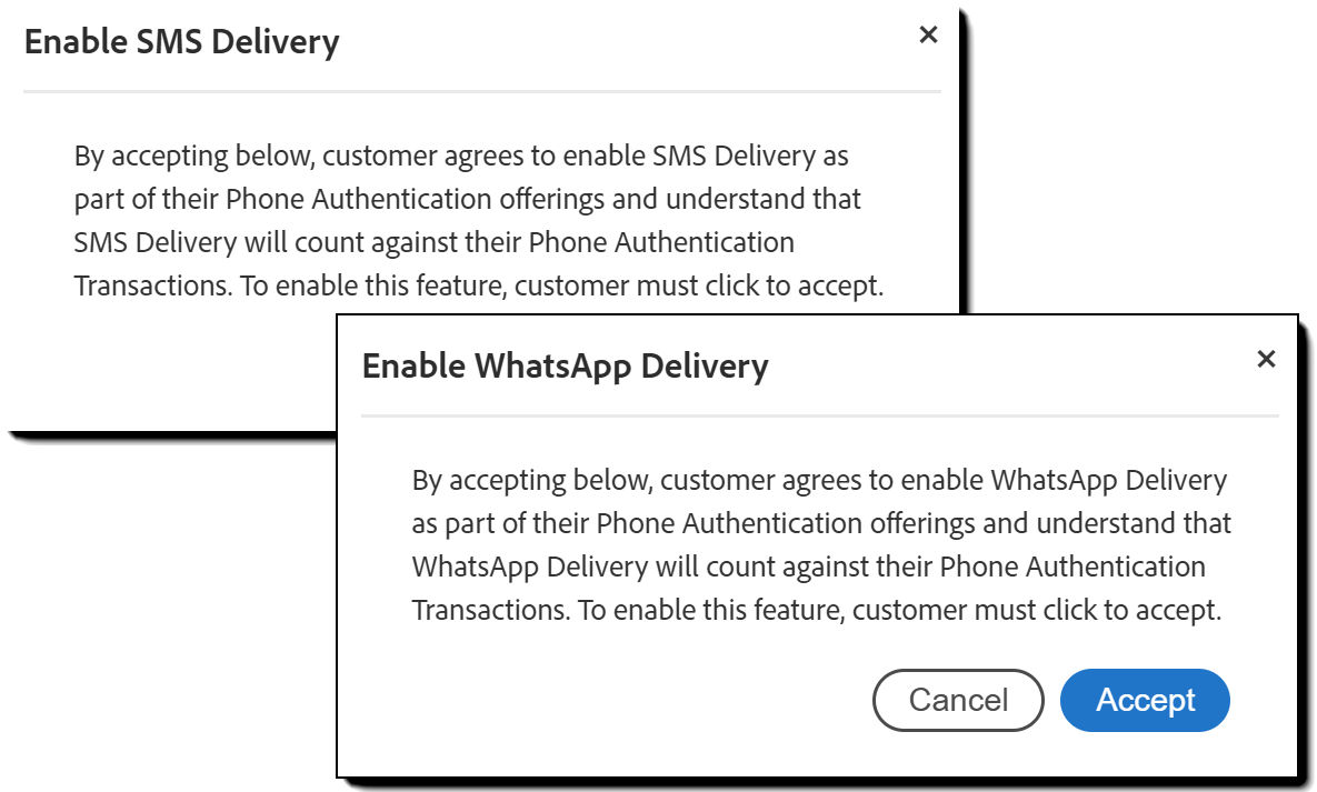 The challenge message displayed when the link notification option is enabled.