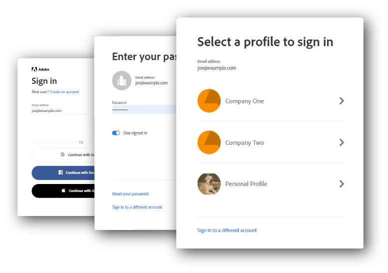 Select a profile at sign-in