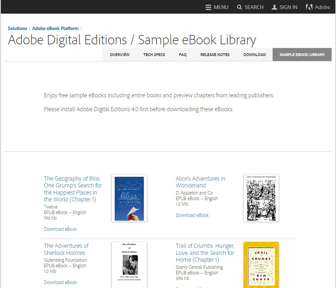 Sample eBook Library