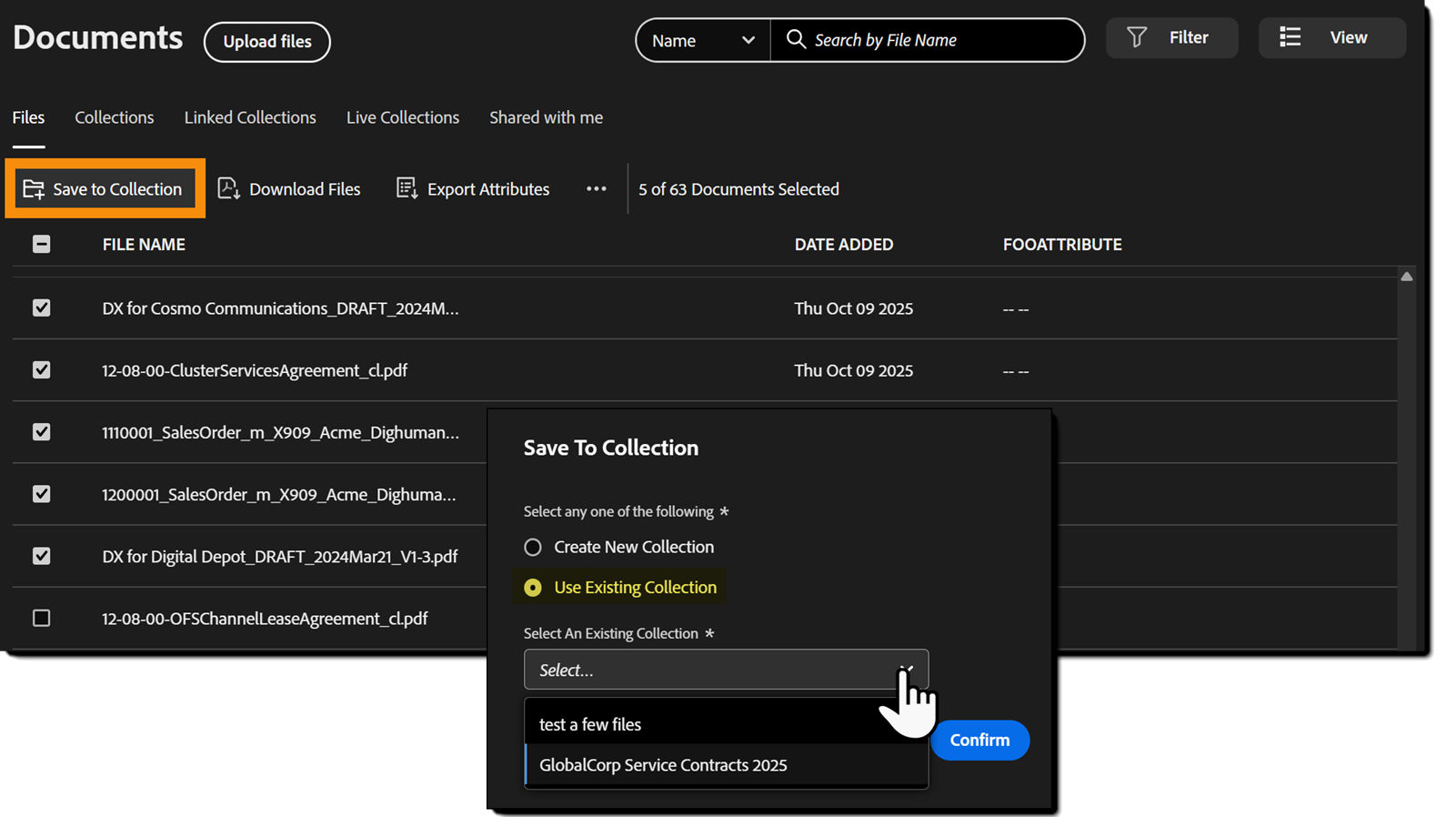 The Collections page with the Save to Collection challenge exposed.