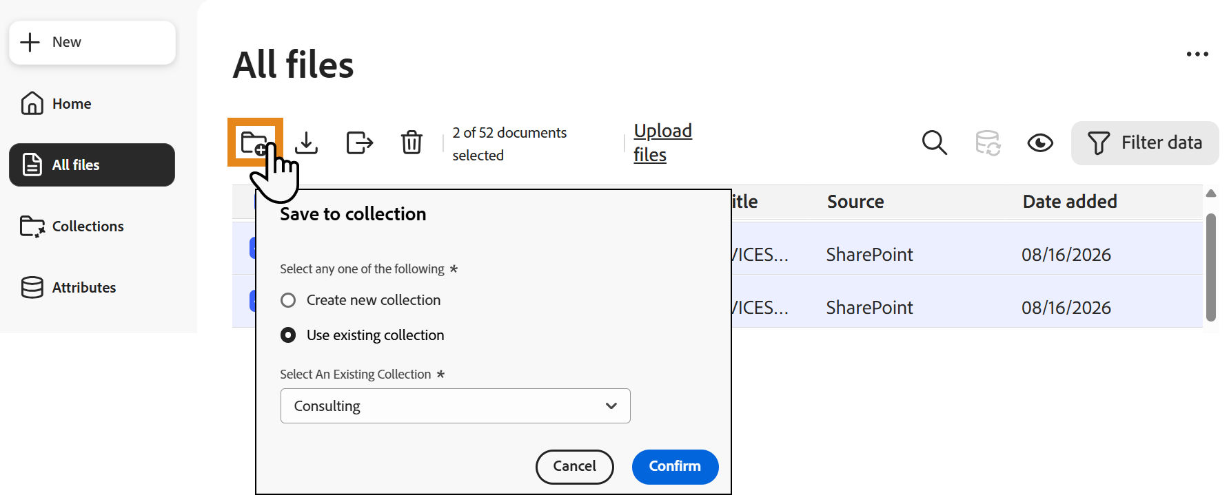 The Collections page with the Save to Collection challenge exposed.