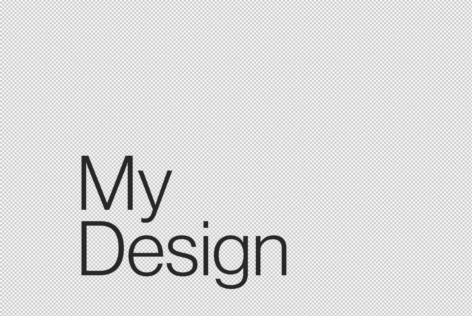 Screenshot of a sample artwork, text spelling out the words My Design.