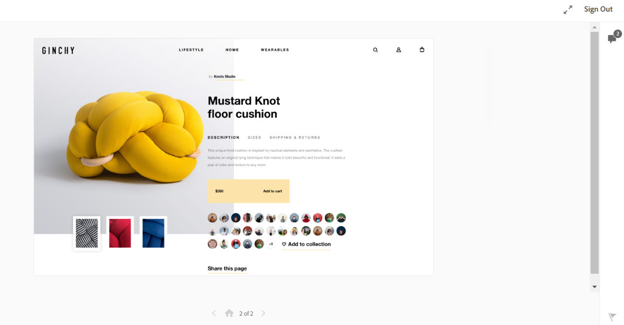Review link with Scrolling set to Vertical