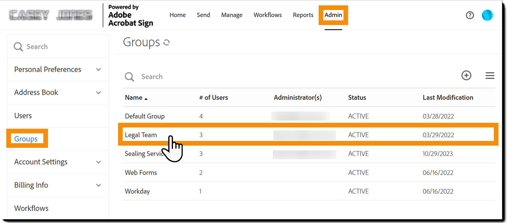 Navigate to group settings
