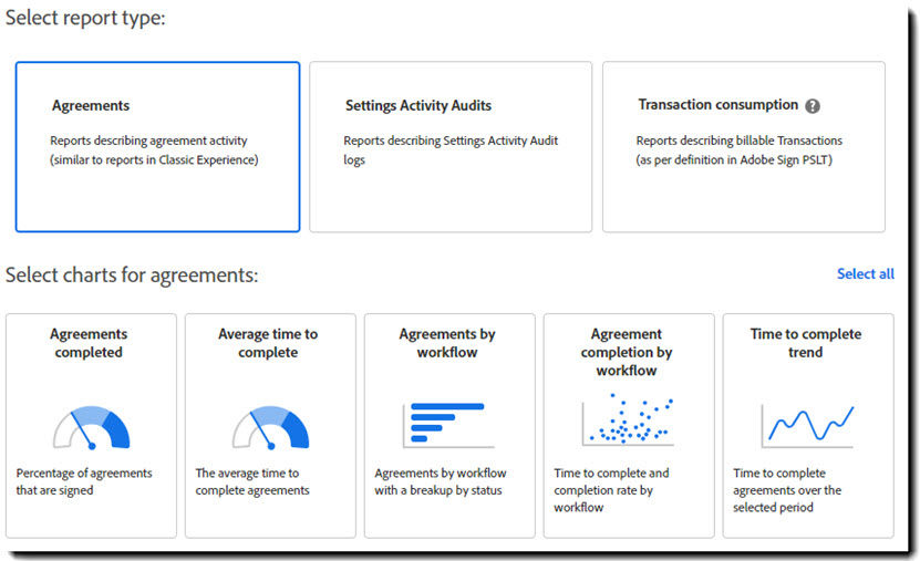 The report configuration interface