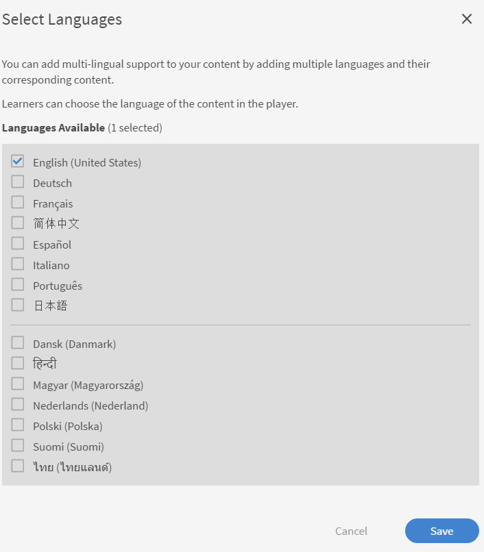 Select the languages that you want to add