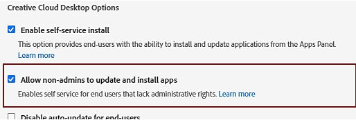 Selecting Enable self-service install and Allow non-admins to update and install apps options allows the non admin users to install the apps directly. 