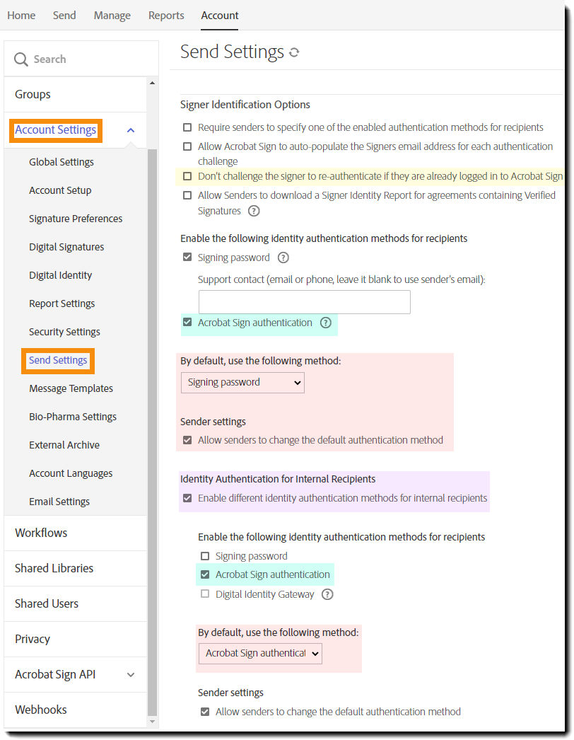 Navigate to Authentication Methods