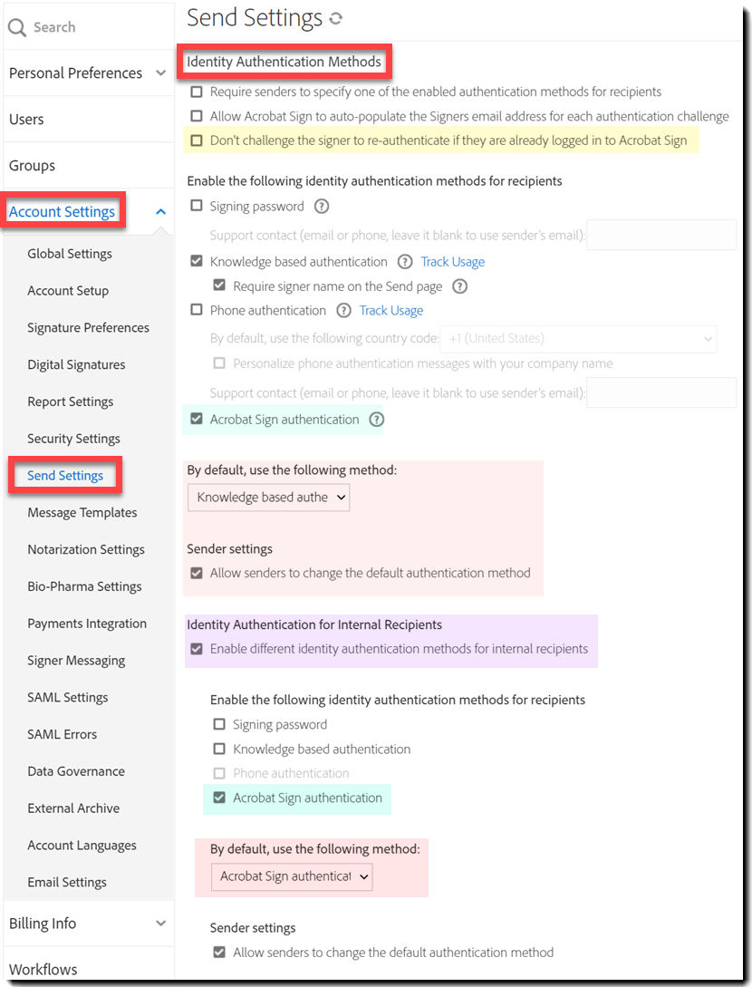 Navigate to Authentication Methods