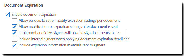 Document Expiration Settings