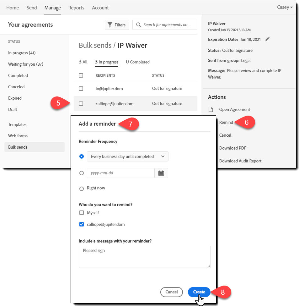 Set individual reminders