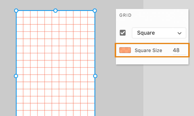 Change sqaure grid size