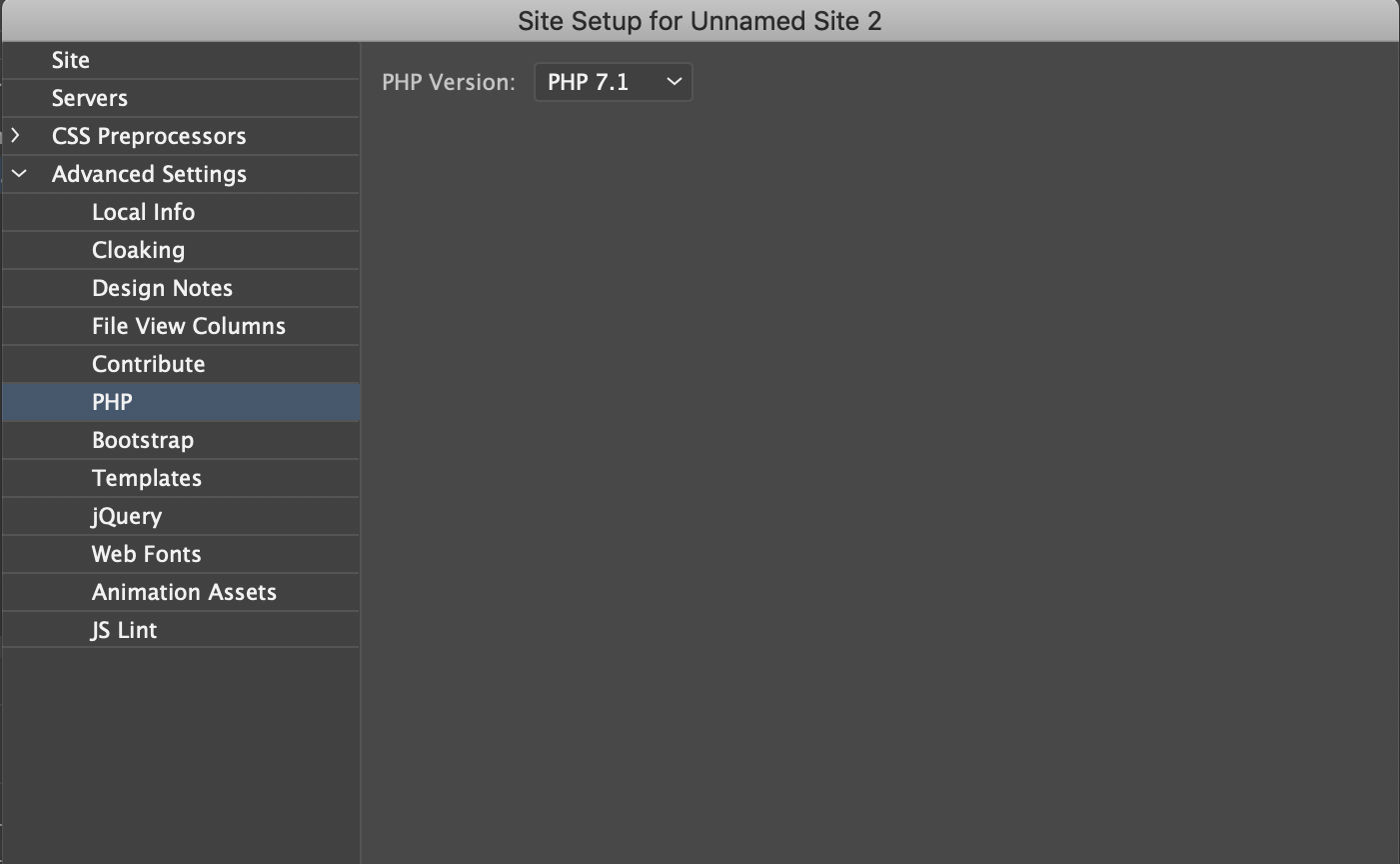 Set PHP preferences on a site-specific basis