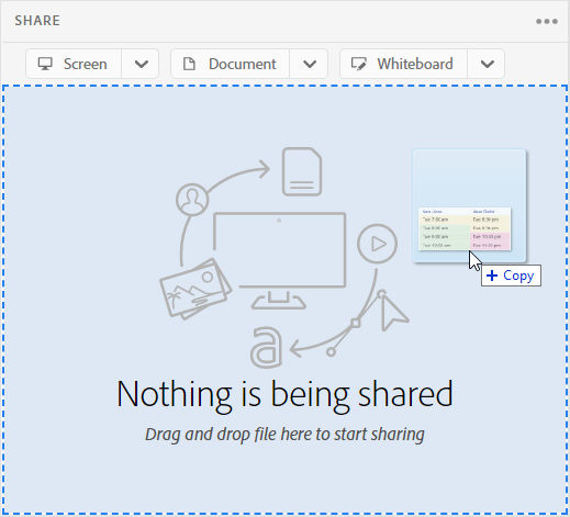 User interface showing center highlighted with blue color