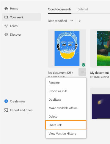 Commenting on Cloud docs-Share link