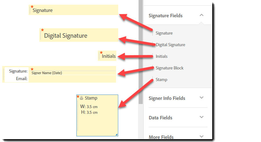 The Signer fields 