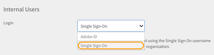 Valitse Single Sign-On (Kertakirjautuminen)