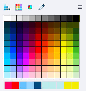 Slide text color palette