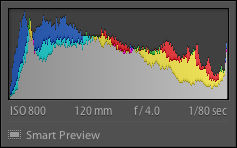 Histogram slimme voorvertoning in Lightroom Classic