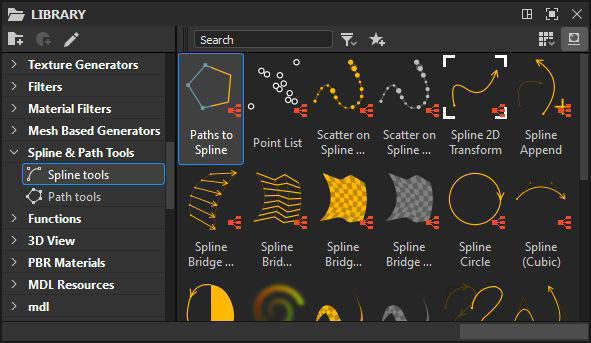 Spline tools in Library