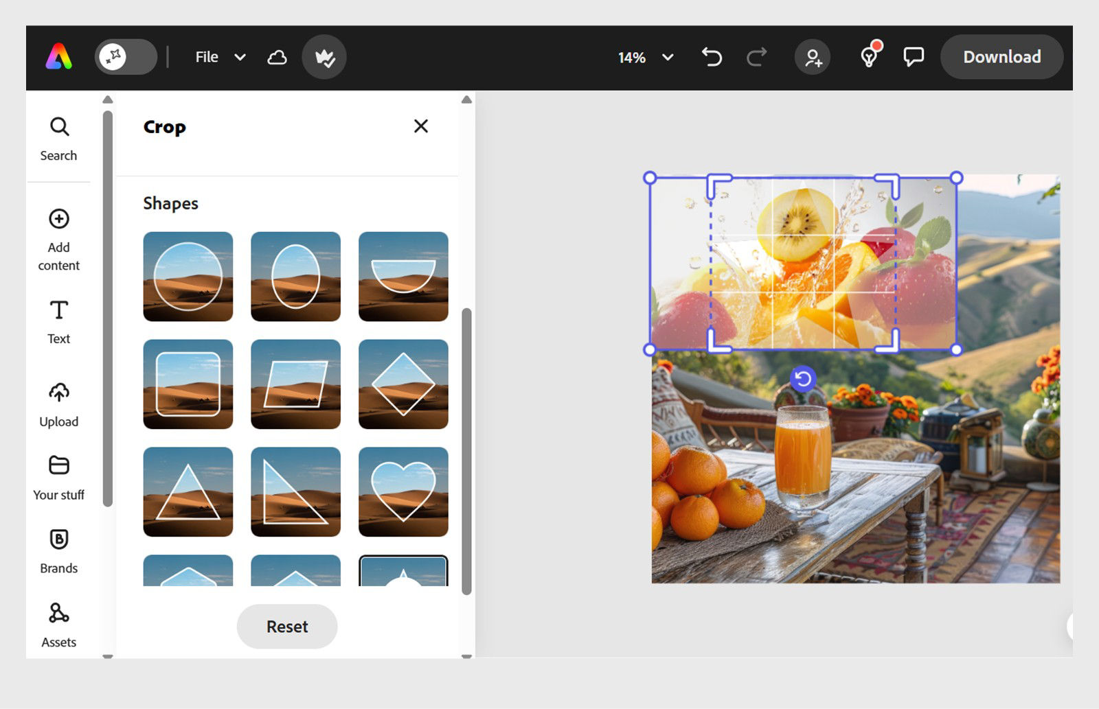 The image shows the list of shapes available on the left panel.