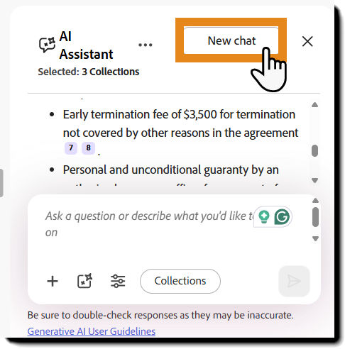 The New Chat button within the AI Assistant