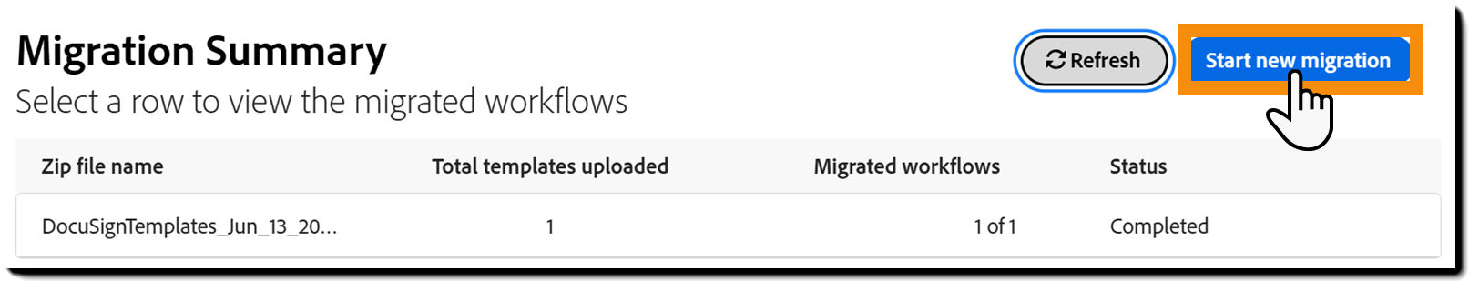 Start new migration