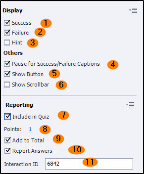 Success and failure options