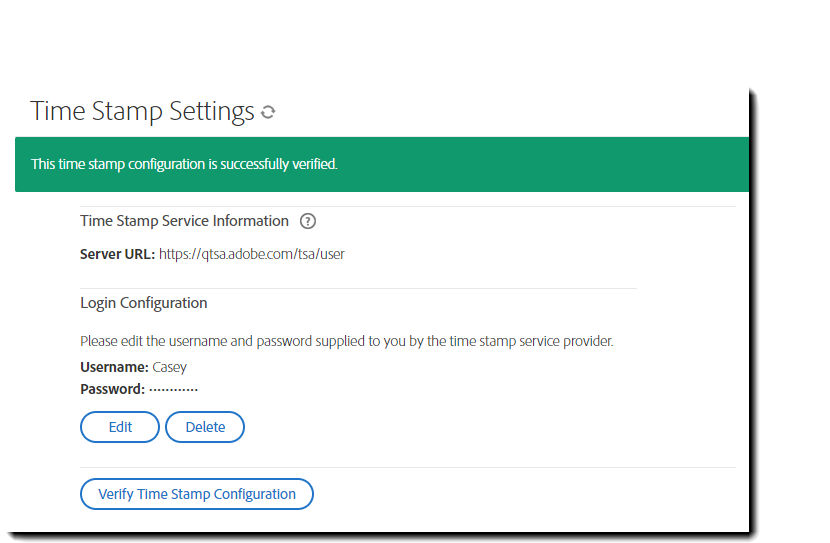 Adobe Acrobat Sign Custom Time Stamp Providers