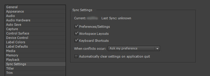 Setting Sync preferences