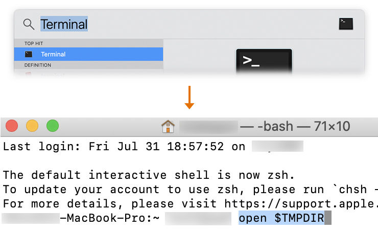 Open Terminal on Mac.