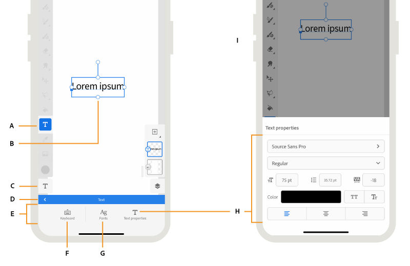Add text to your artwork in Fresco on the iPhone