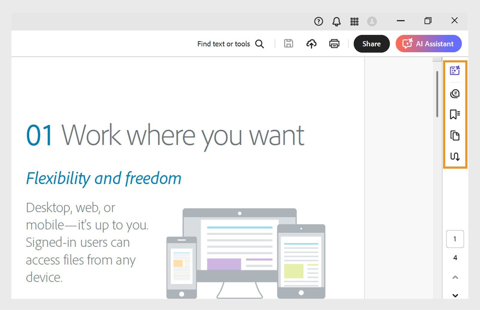 The Generative summary, Comment, Bookmark, Page Thumbnails, and Articles tools are highlighted in the top navigation panel.