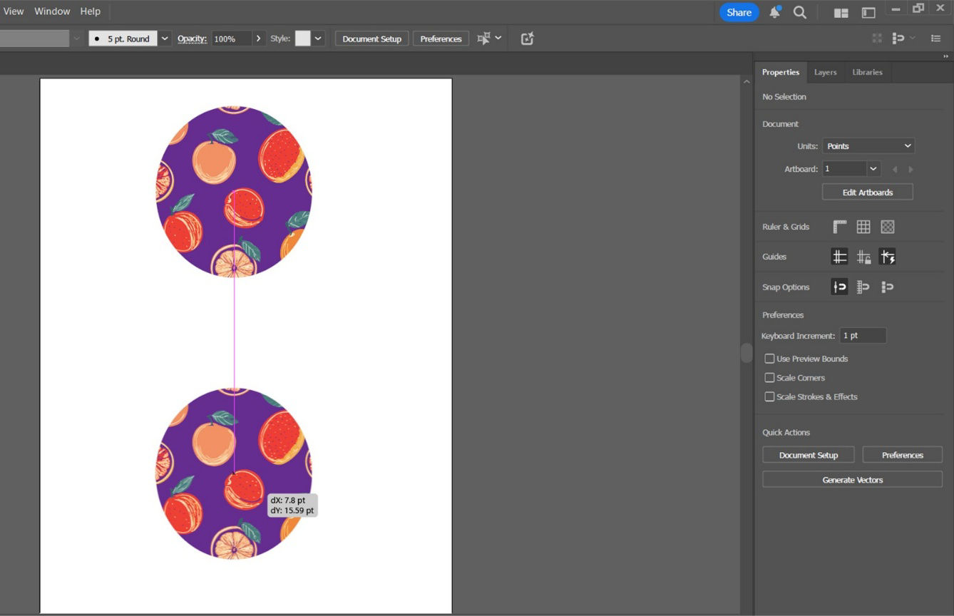 The Properties panel displays the settings to adjust the Rulers & Grids, Guides, and more.