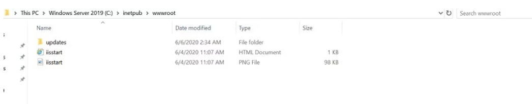 The system screen displays the root folder to download and update the Adobe apps