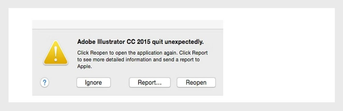 This procedure assumes, at Step 1, that Illustrator has been functioning normally until now.  