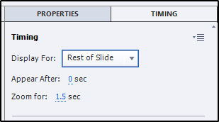 Timing- Zoom area