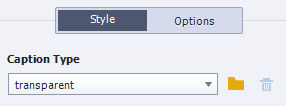 Transparent caption type