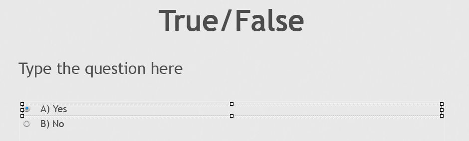 True False modify answer