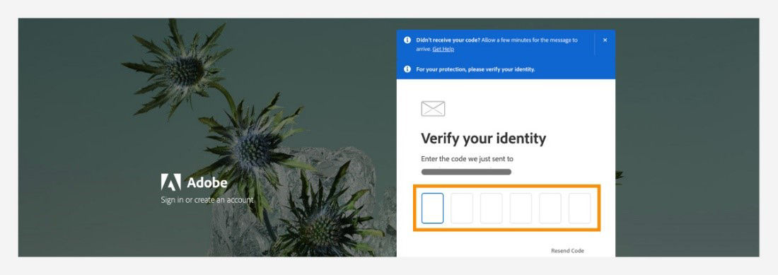 Type the verification code to verify your identity