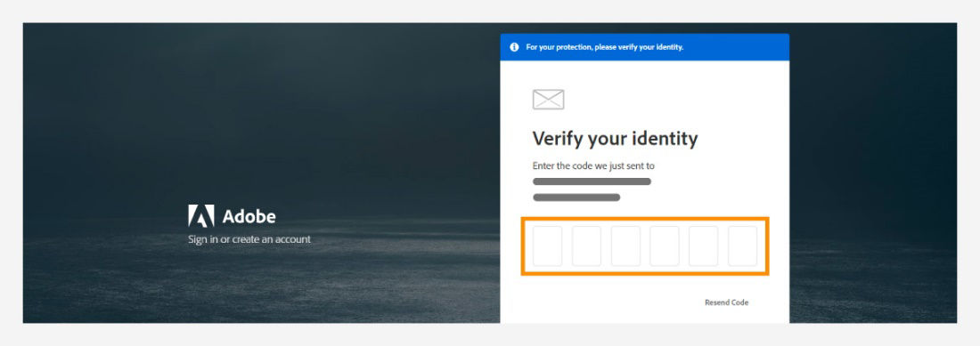 Type the verification code to verify your identity