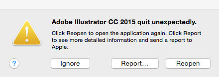 Voorbeeld van een fout op een Mac-computer