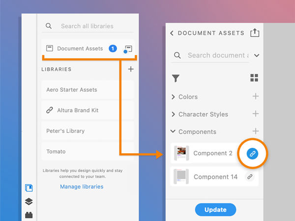 Update your document's linked assets