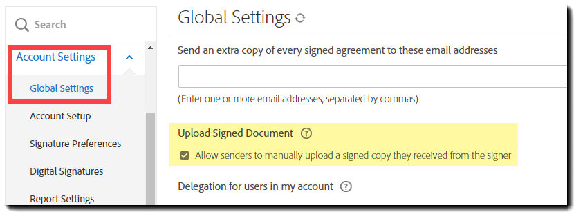 Upload a signed document