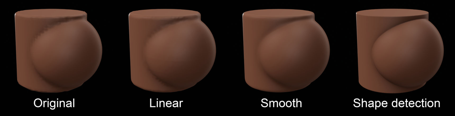 Examples of the different upres algorithm results